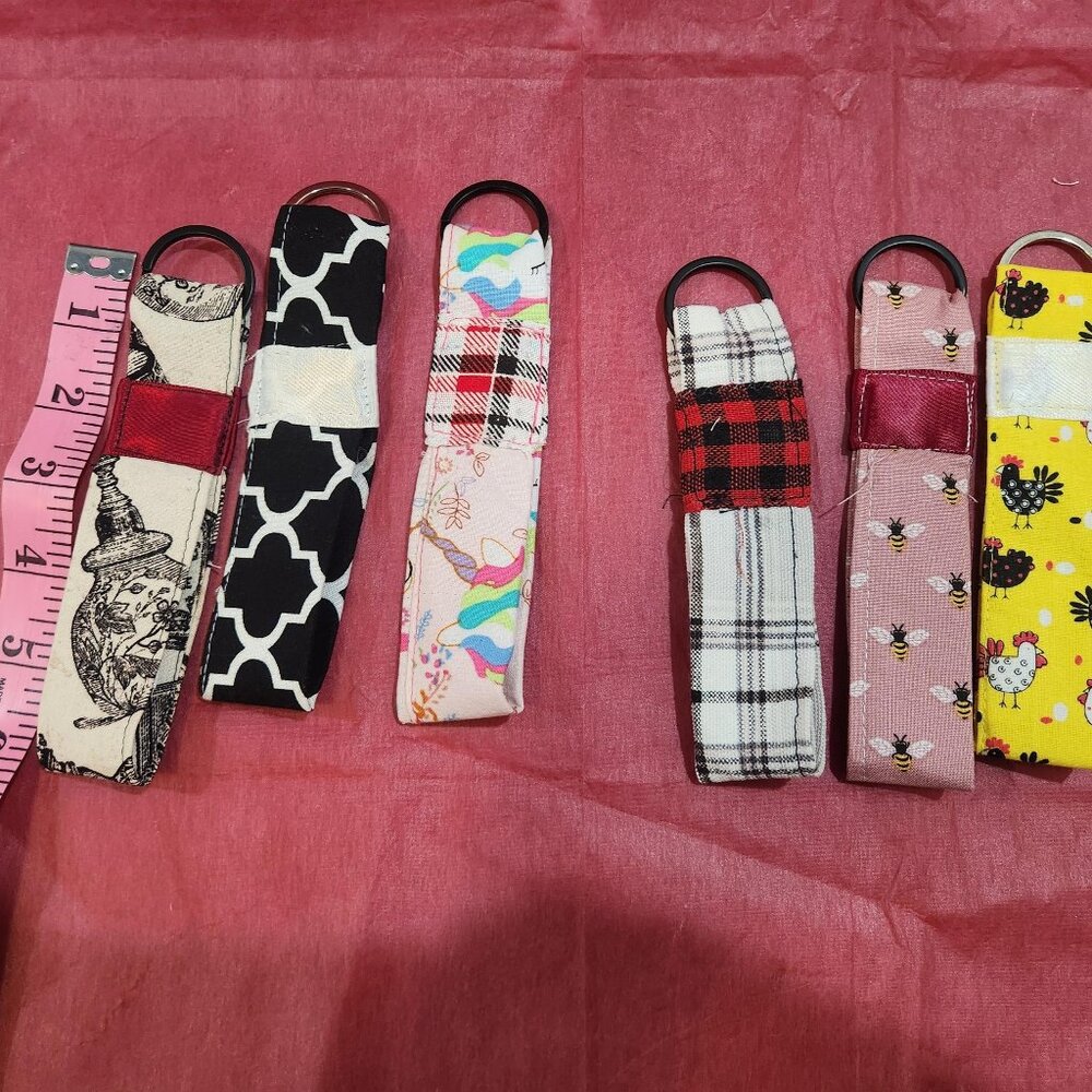 Handmade key chains: black, unicorns, black and white, bee, chickens